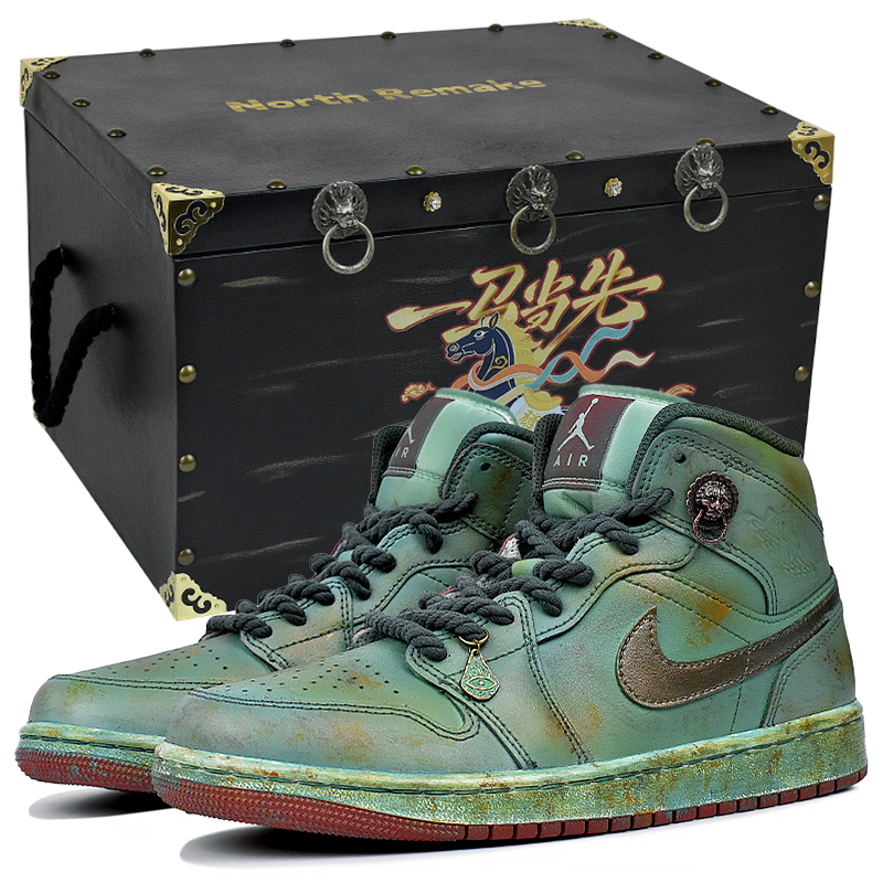 

Кроссовки Air 1 Slip Resistant Abrasion Resistant Mid top Vintage Basketball Unisex Turquoise Jordan, зеленый wilderness journal-gift box 4