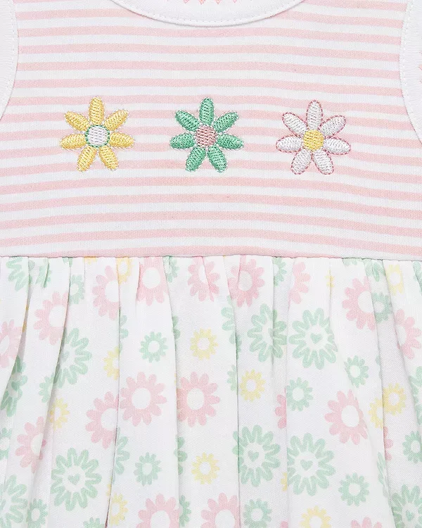 Комплект из боди и шапочки Daisy Fun Popover для малыша. Little Me, Pink — фото 3