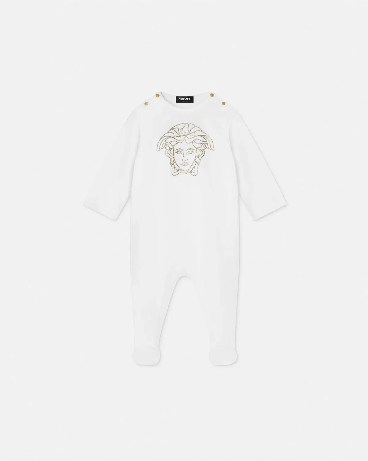 Комбинезон для малышей с украшением в виде Медузы VERSACE, белый