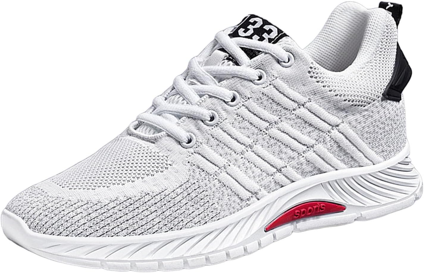 

Мужские лифтовые туфли, мужские повседневные сетчатые кроссовки, легкие дышащие спортивные туфли на шнуровке с скрытой подошвой для увеличения роста, низкие мужские носки-кроссовки Generic, белый