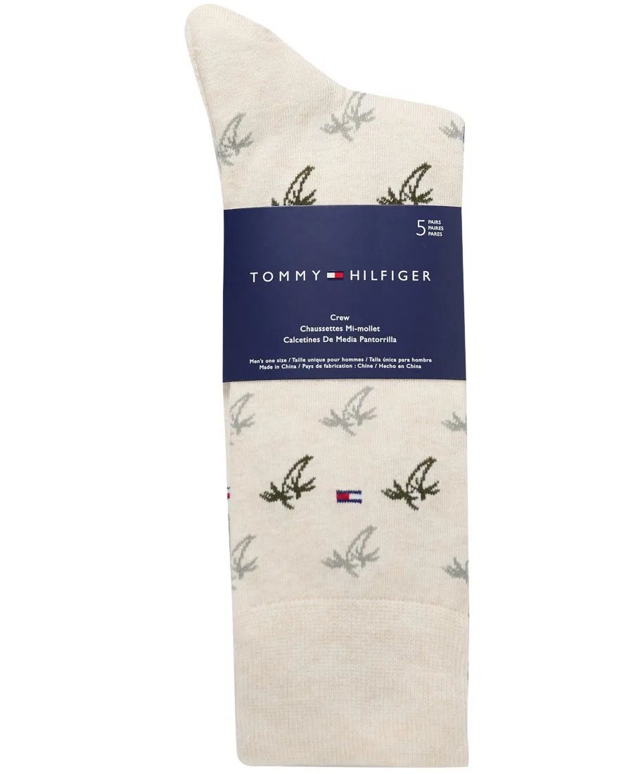 Мужские мягкие эластичные носки средней высоты, 5 пар Tommy Hilfiger, Tan/Beige/Brown/Navy — фото 3