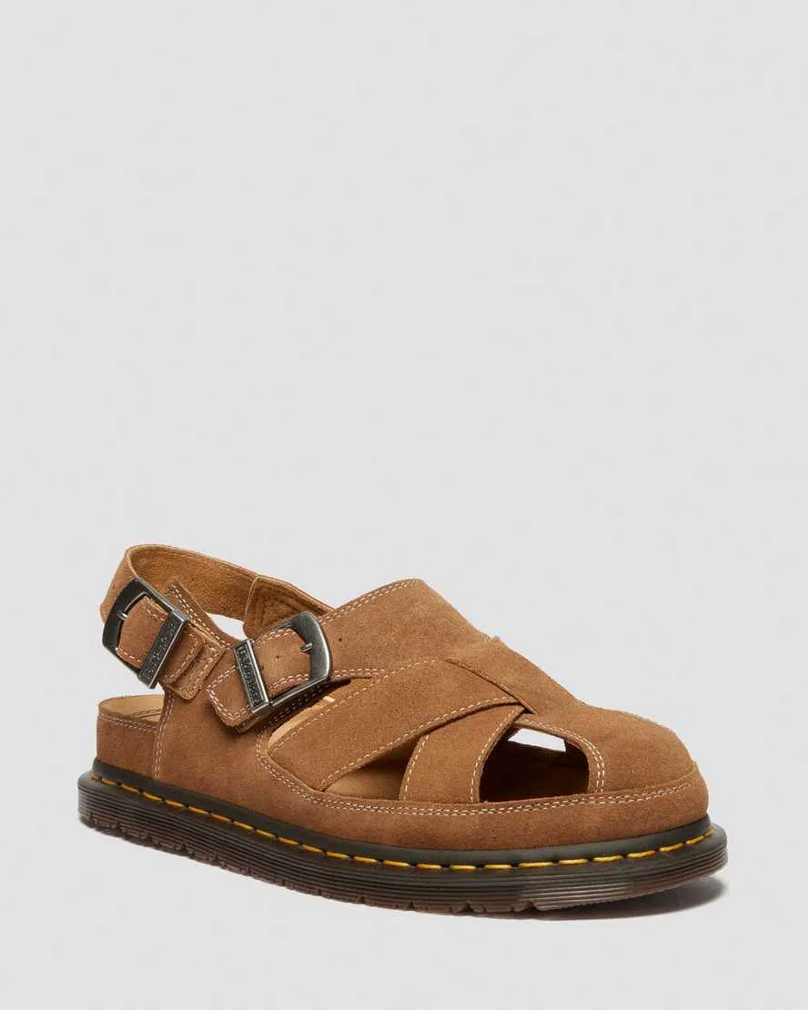 Архивные рыбацкие замшевые сандалии Dr Martens, Tan