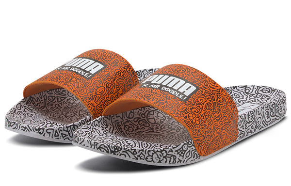 Тапочки mr. doodle x leadcat 20 slides 'wavy doodles' Puma, коричневый — фото 2
