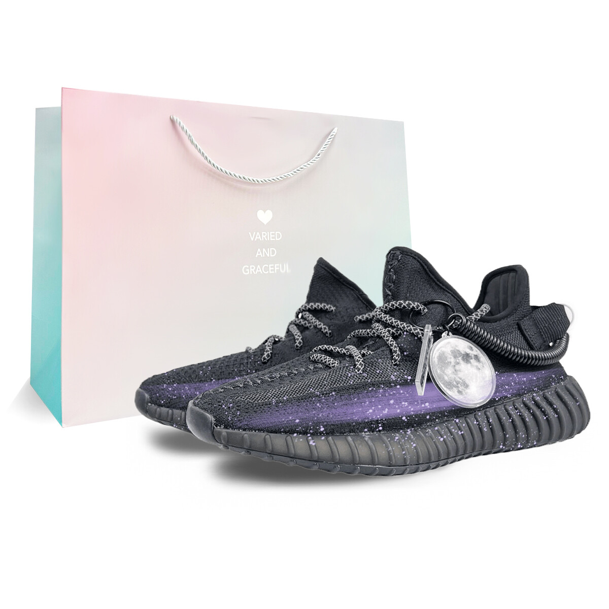 

Yeezy Boost 350 Кроссовки Lifestyle унисекс с низким верхом, черный, белый, серый Adidas Originals