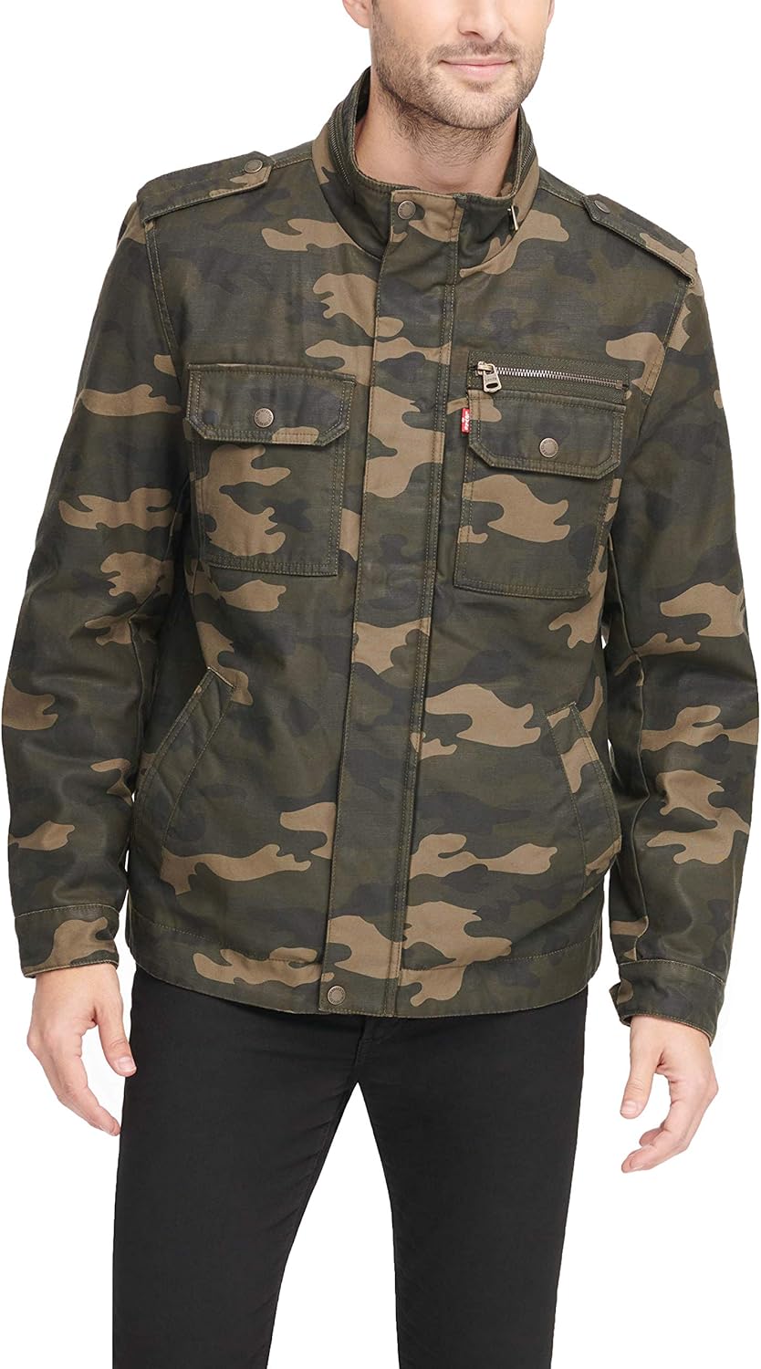 Мужская военная куртка Levi's из стираного хлопка (стандартные размеры, большие и высокие), Camo Filled — фото 3