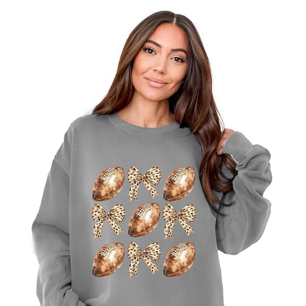 

Кофта Coquette football chart с принтом и эффектом окраски Simply Sage Market, Grey