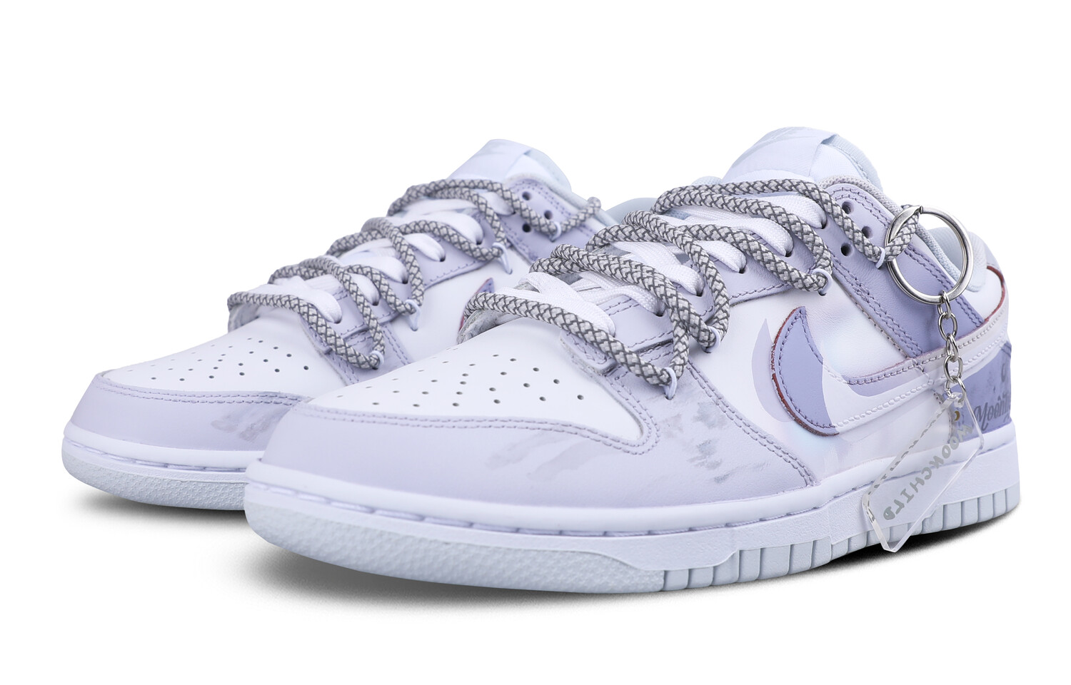 Кроссовки Nike Dunk Skateboarding Shoes Unisex Low-top White, светло-фиолетовый — фото 2