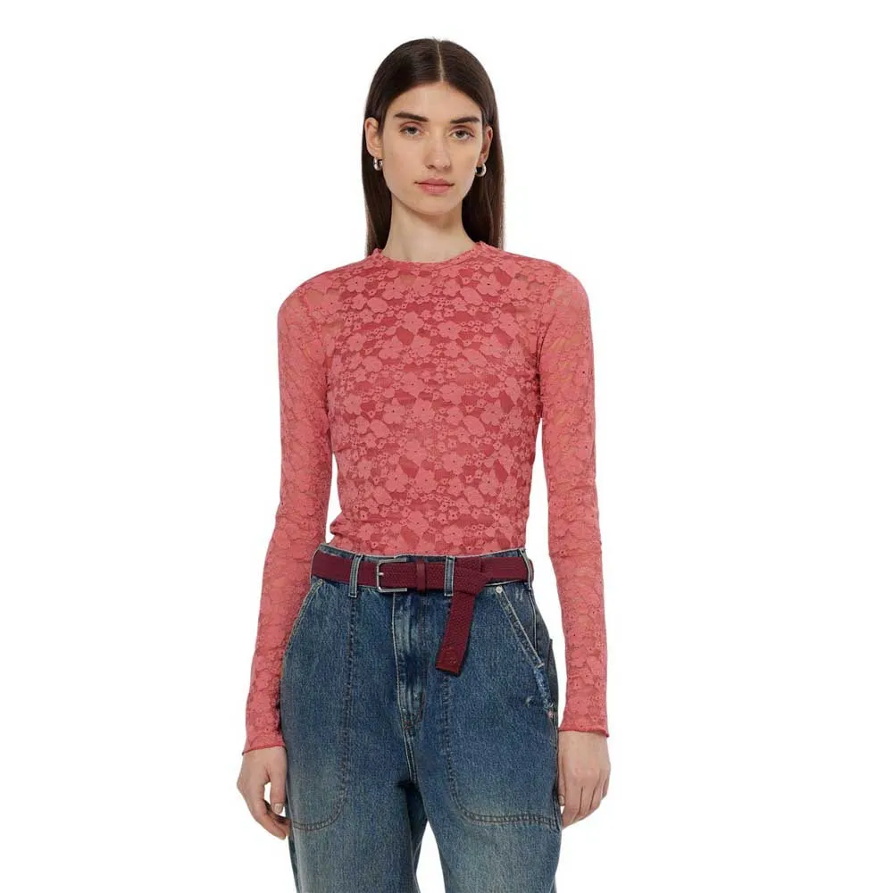 

Лонгслив Scotch & Soda Floral Lace, красный