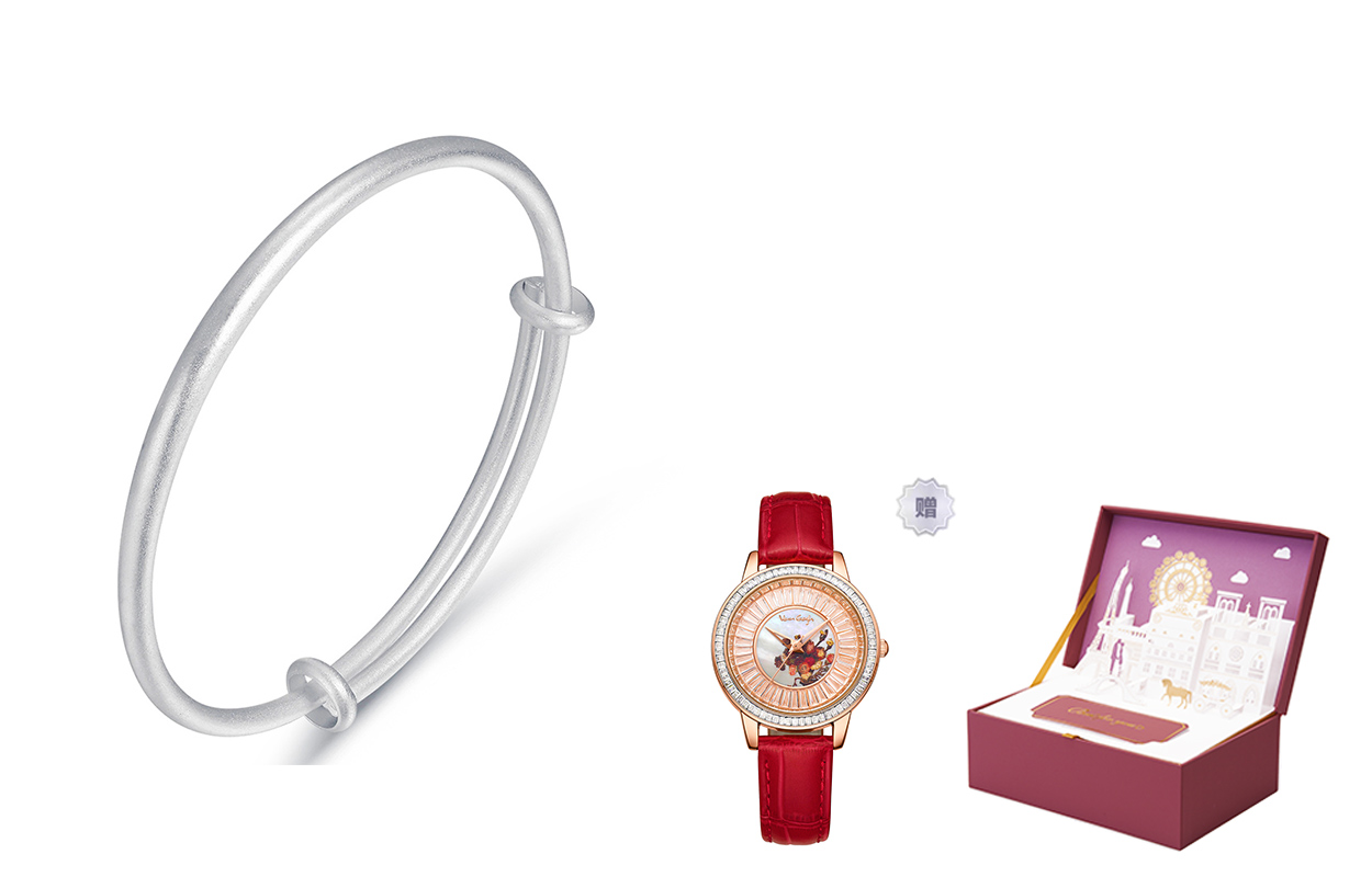 

Медный сплав браслет для женщин West Island, Traditional Style Slide-Open Bracelet+Fancy Stationery Paper Box+Artistic Wrist Watch