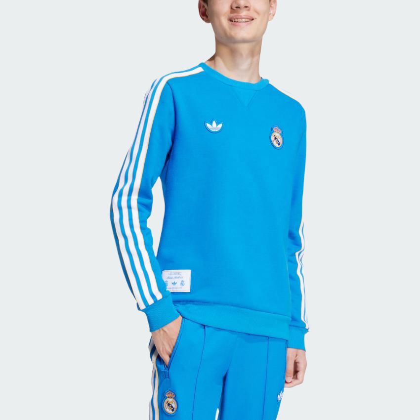 Свитшот Real Madrid TERRACE SWEATSHIRT детский Adidas Originals, синий/белый — фото 3
