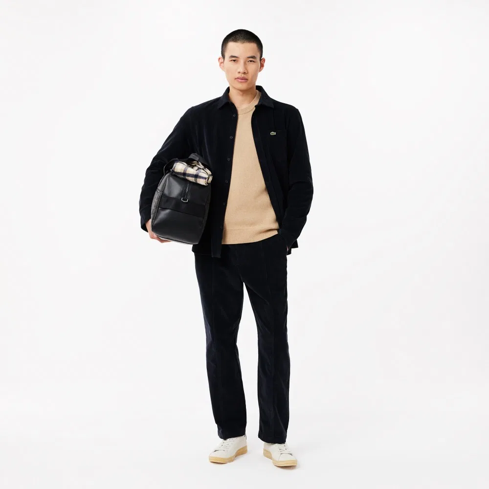 Мужские вельветовые брюки тёмно-синие от Lacoste — фото 4
