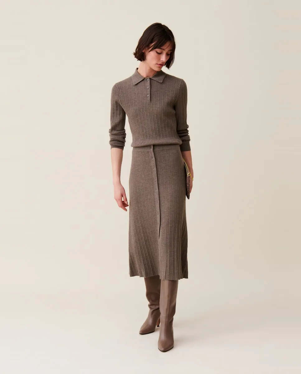 

Юбка плиссе с пуговицами Claudie Pierlot, цвет Topo