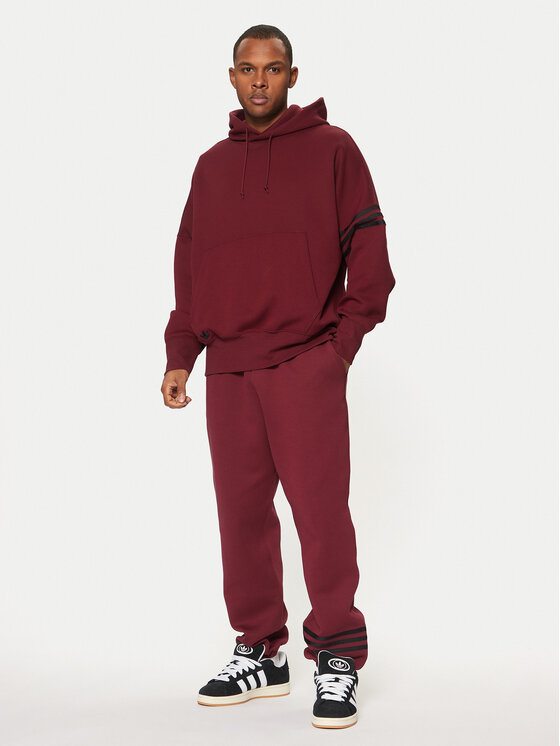 Толстовка оверсайз Adidas, красный — фото 2