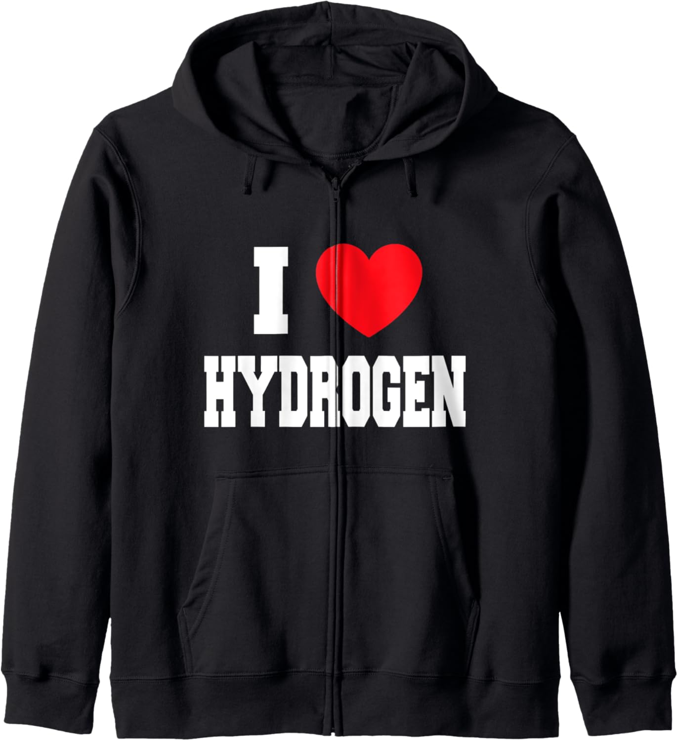 

Толстовка на молнии «Я люблю водород» My Heart, черный