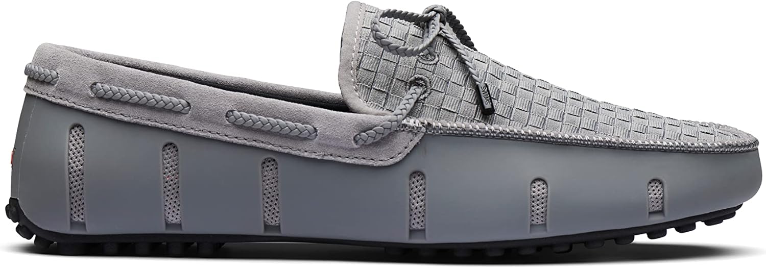 

Мужские лоферы SWIMS, мужские повседневные слипоны для лета, удобные стильные плетеные драйверные лоферы, модная обувь для пляжа, серый/черный