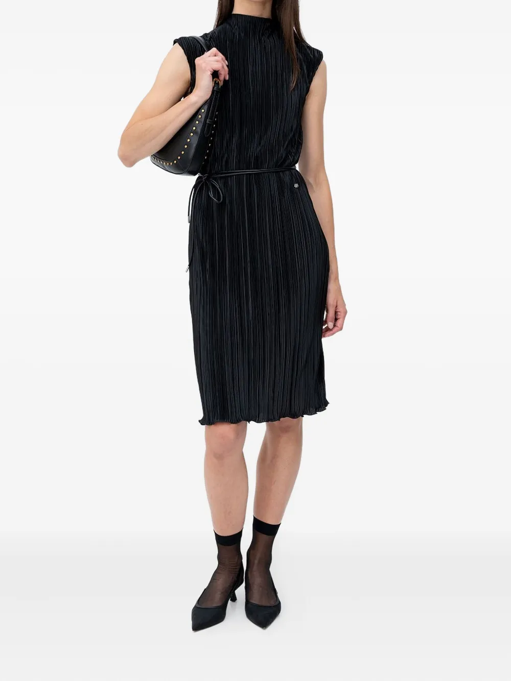 

Плиссированное миди-платье Hugo, черный