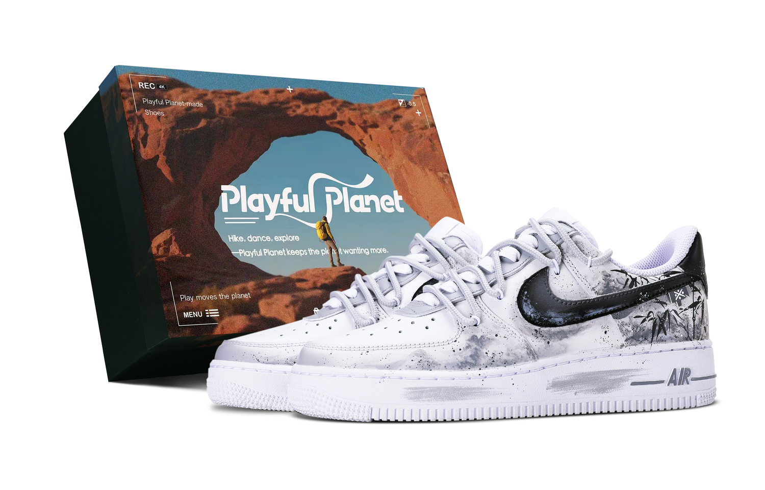 

Air Force 1 устойчивые к истиранию низкие скейтерские кроссовки мужские Nike, черный/белый