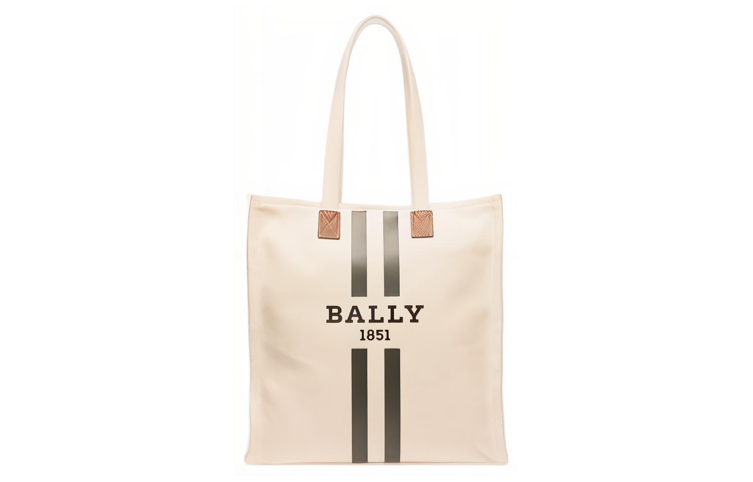 

BALLY Сумка-шоппер Cotton With Cow Leather белая женская