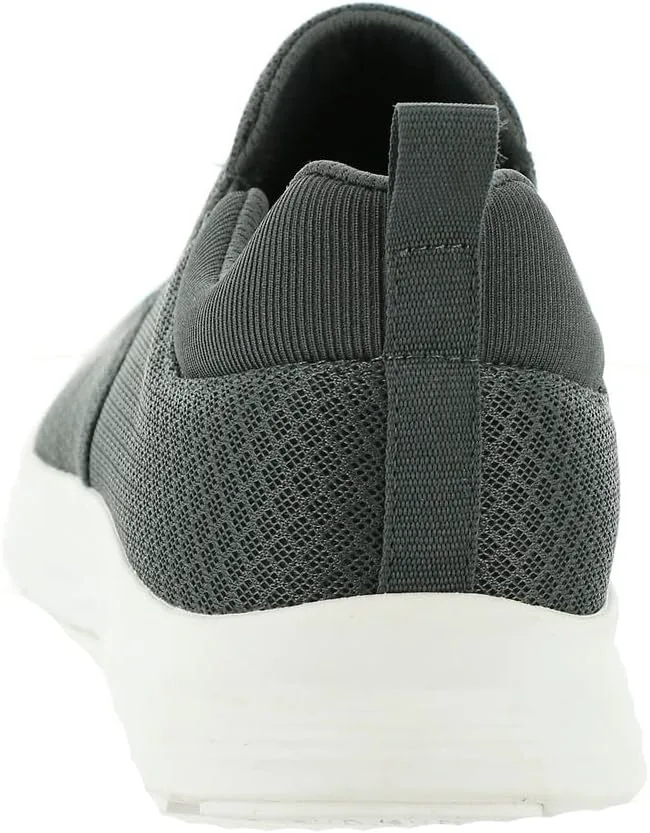 Мужские кроссовки Vevo Active Keystone Slip-On, дышащие, легкие, для ходьбы (доступны в широкой полноте), серый/белый — фото 4