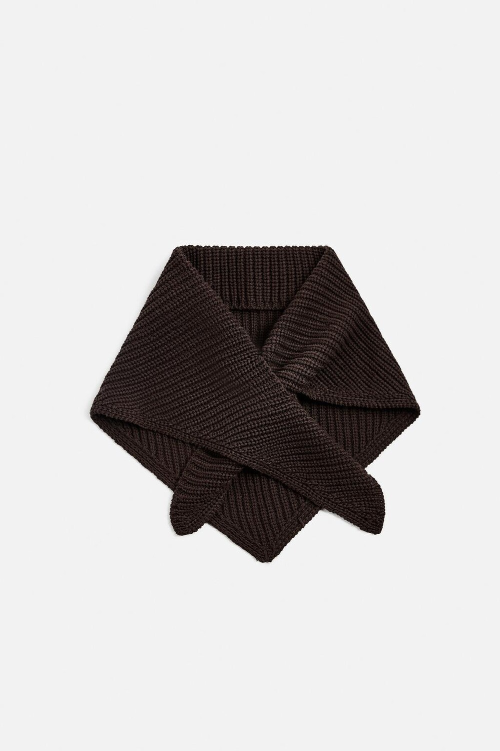 

Вязаный хлопковый шарф ZARA, шоколад