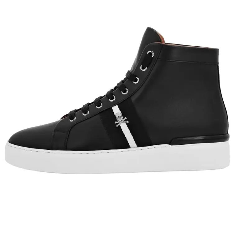 

PHILIPP PLEIN Кроссовки для скейтбординга High Top из коровьей кожи Unisex Black