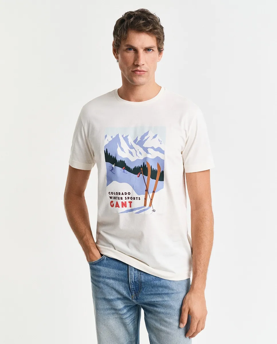 

Мужская футболка с коротким рукавом больших размеров Gant, цвет Natural