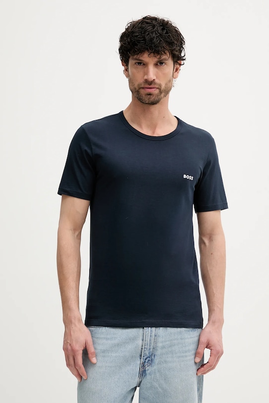 Хлопковая футболка tshirtrn 3p classic 3-pack BOSS, темно-синий — фото 2