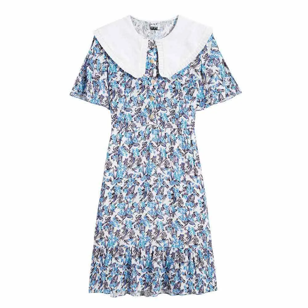 

Платье Lily Baby Doll Collar Floral, синий