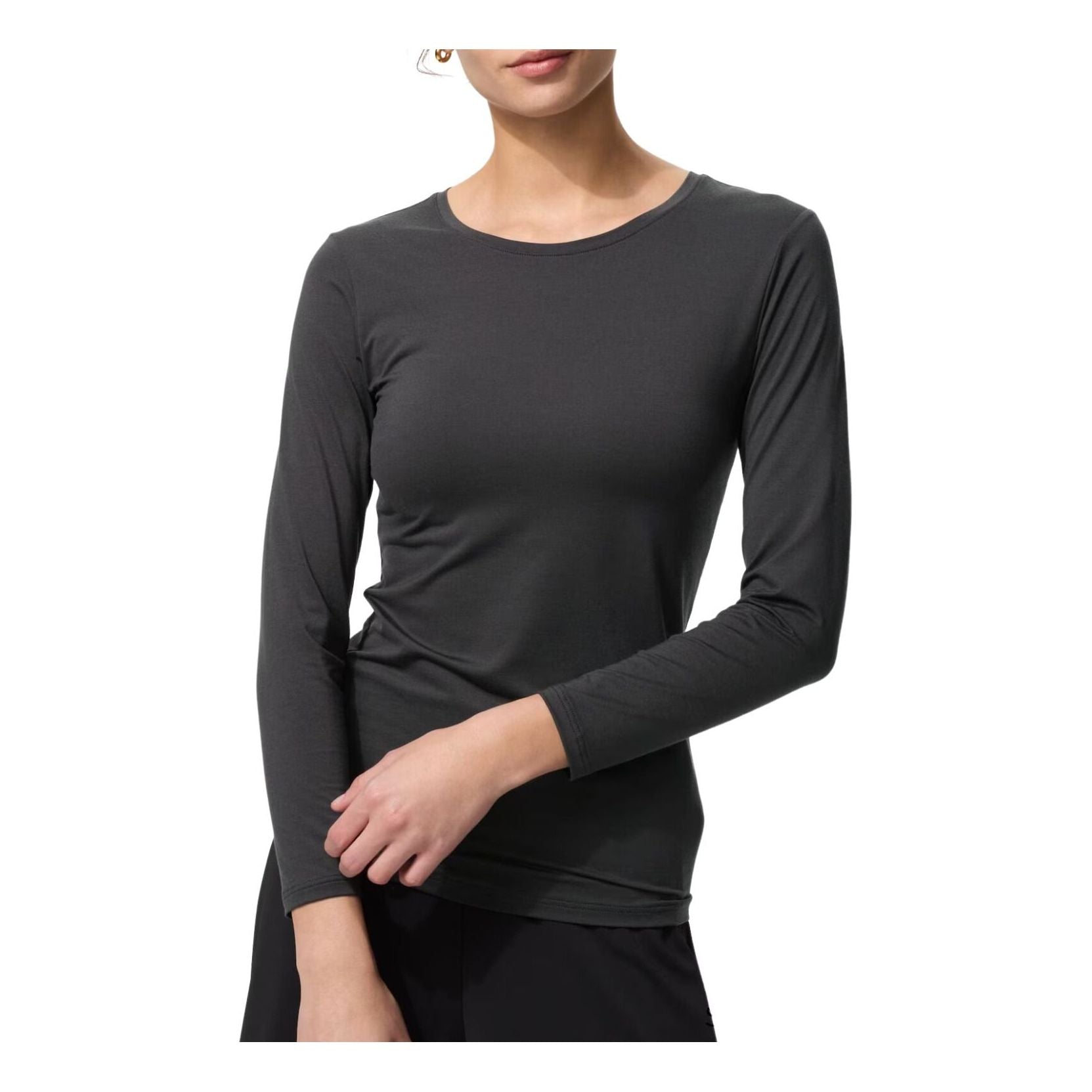 

(WMNS) Футболка UNIQLO HEATTECH с круглым вырезом, цвет «серый»