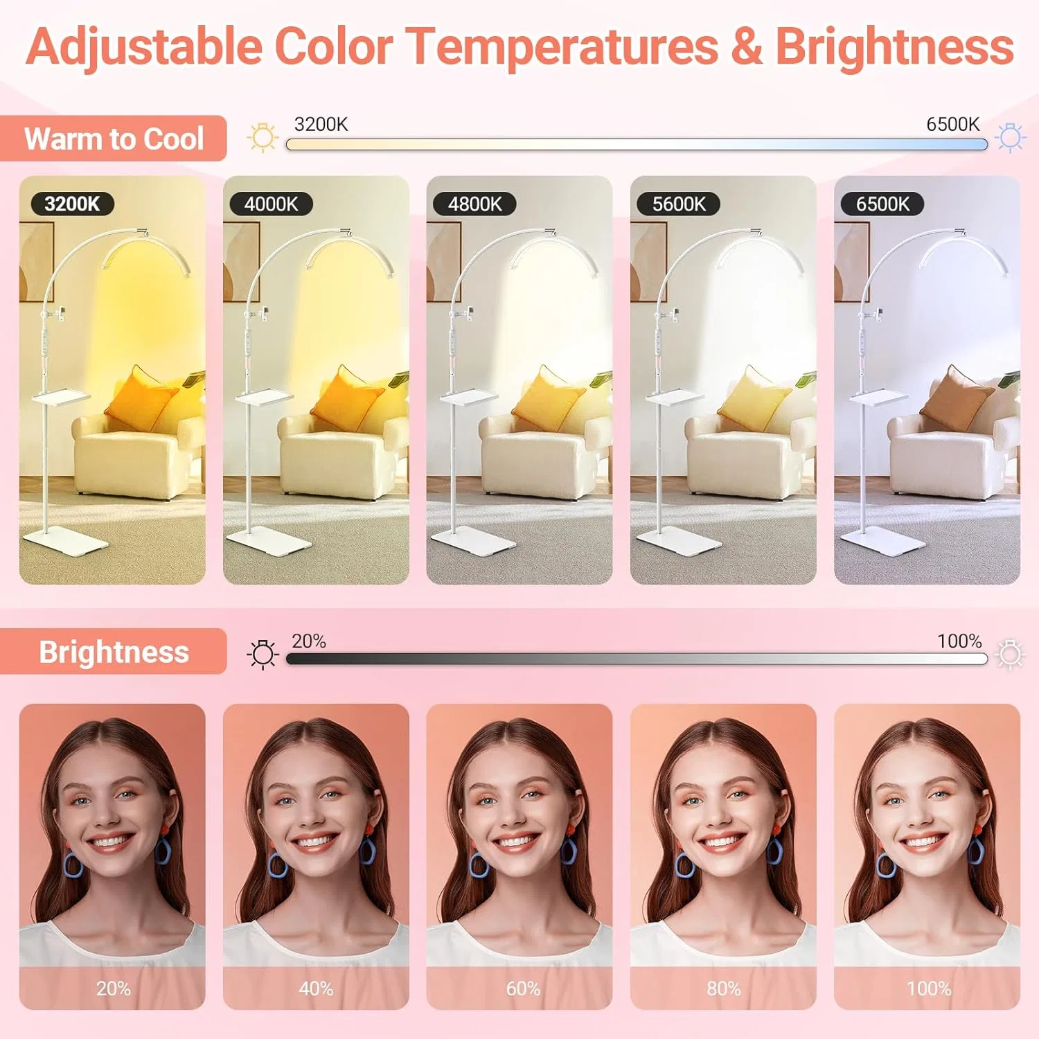 Светодиодная лампа-полумесяц для наращивания ресниц LED Half Moon Adonafy, White — фото 3