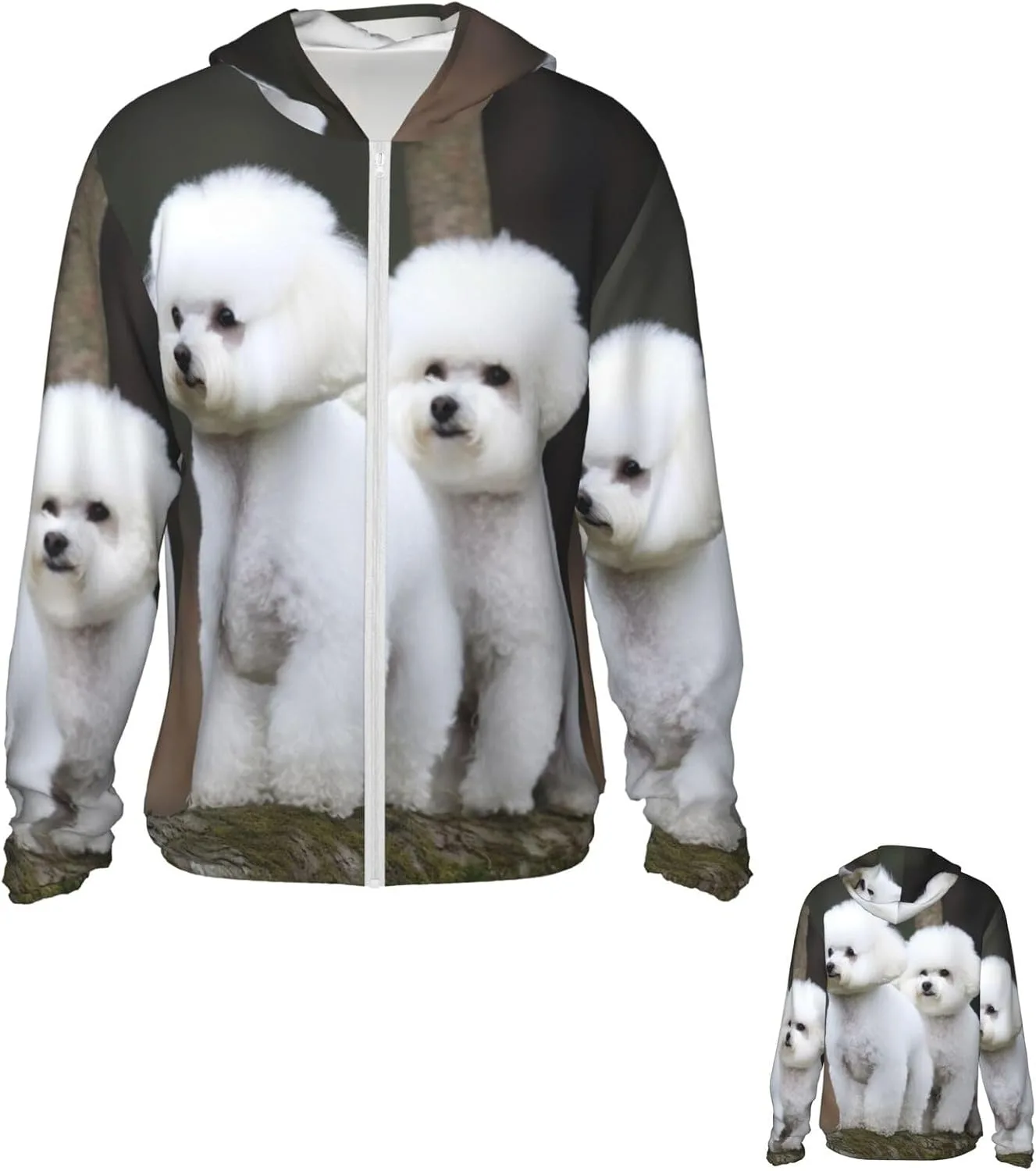 

Толстовка с защитой от солнца UPF 50+ для бишон фризе, с длинными рукавами и карманами PPTHSNVB