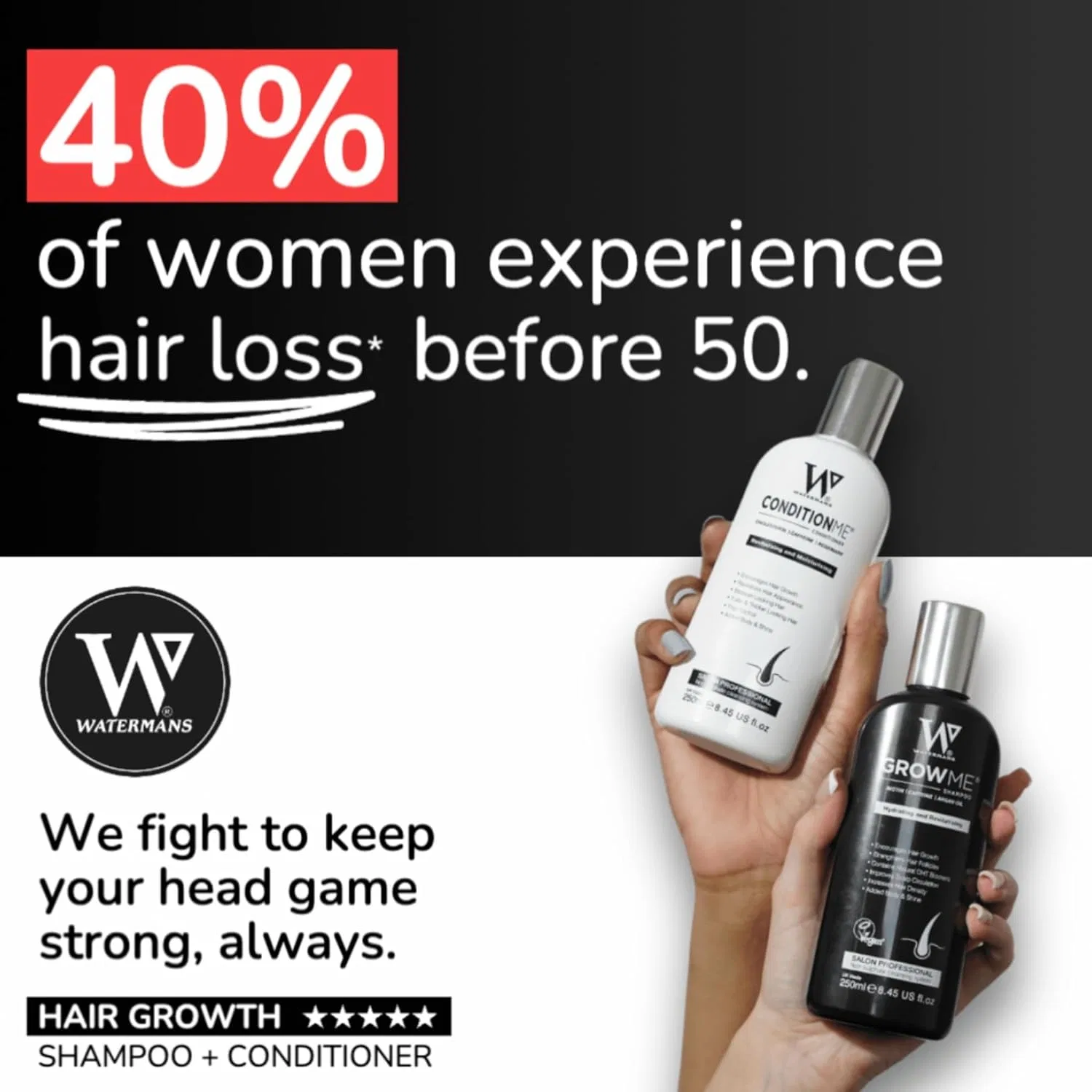 Набор Watermans Hair Growth: шампунь и кондиционер для роста волос Watermans — фото 3
