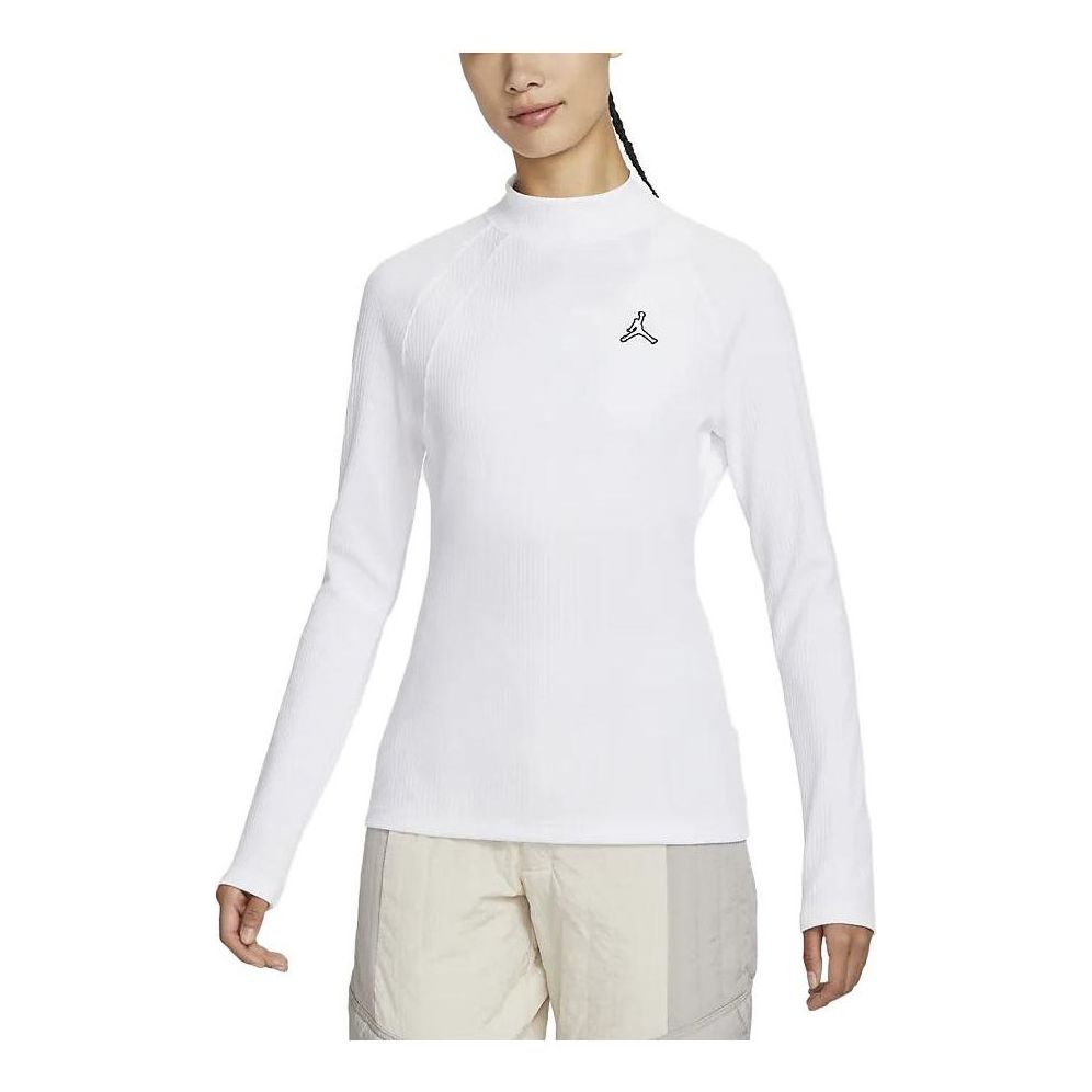 

Спортивный топ (WMNS) Air Jordan Flight Women's Ribbed Long-Sleeve Top 'White' DV1421-100, белый
