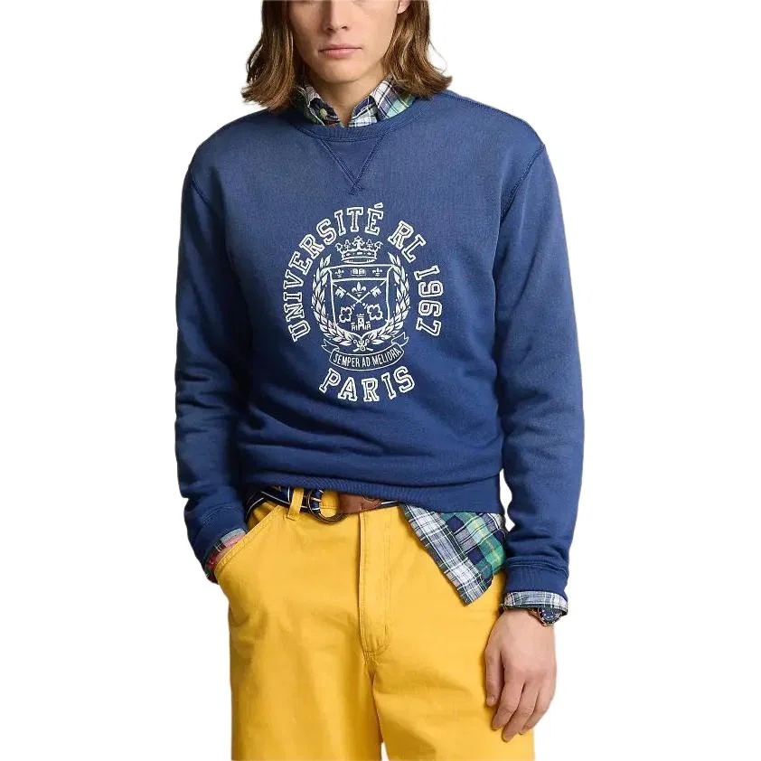 Флисовая толстовка с принтом мужская Marine Blue Polo Ralph Lauren — фото 3
