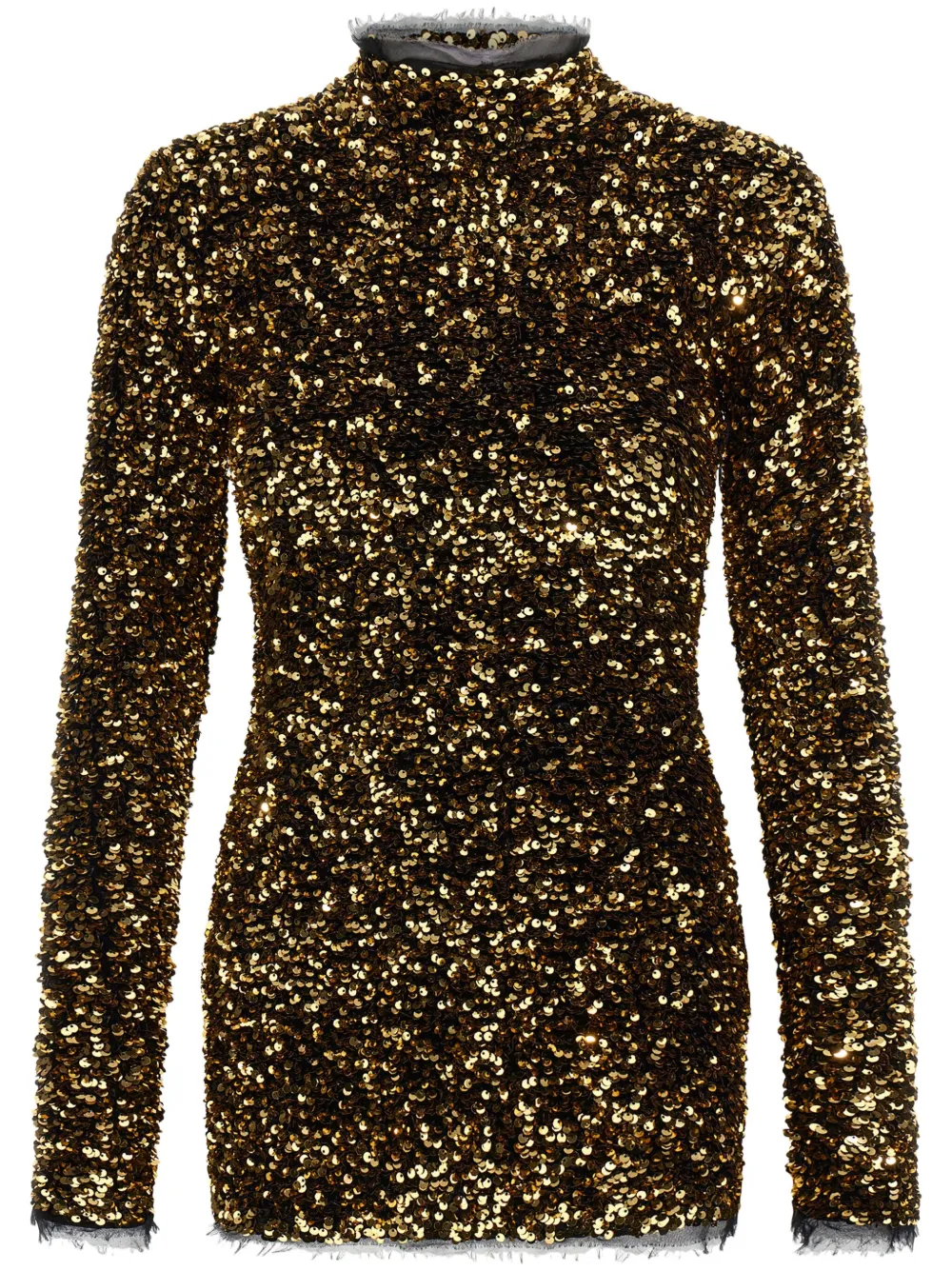 

Платье мини с пайетками Roberto Cavalli, золотой