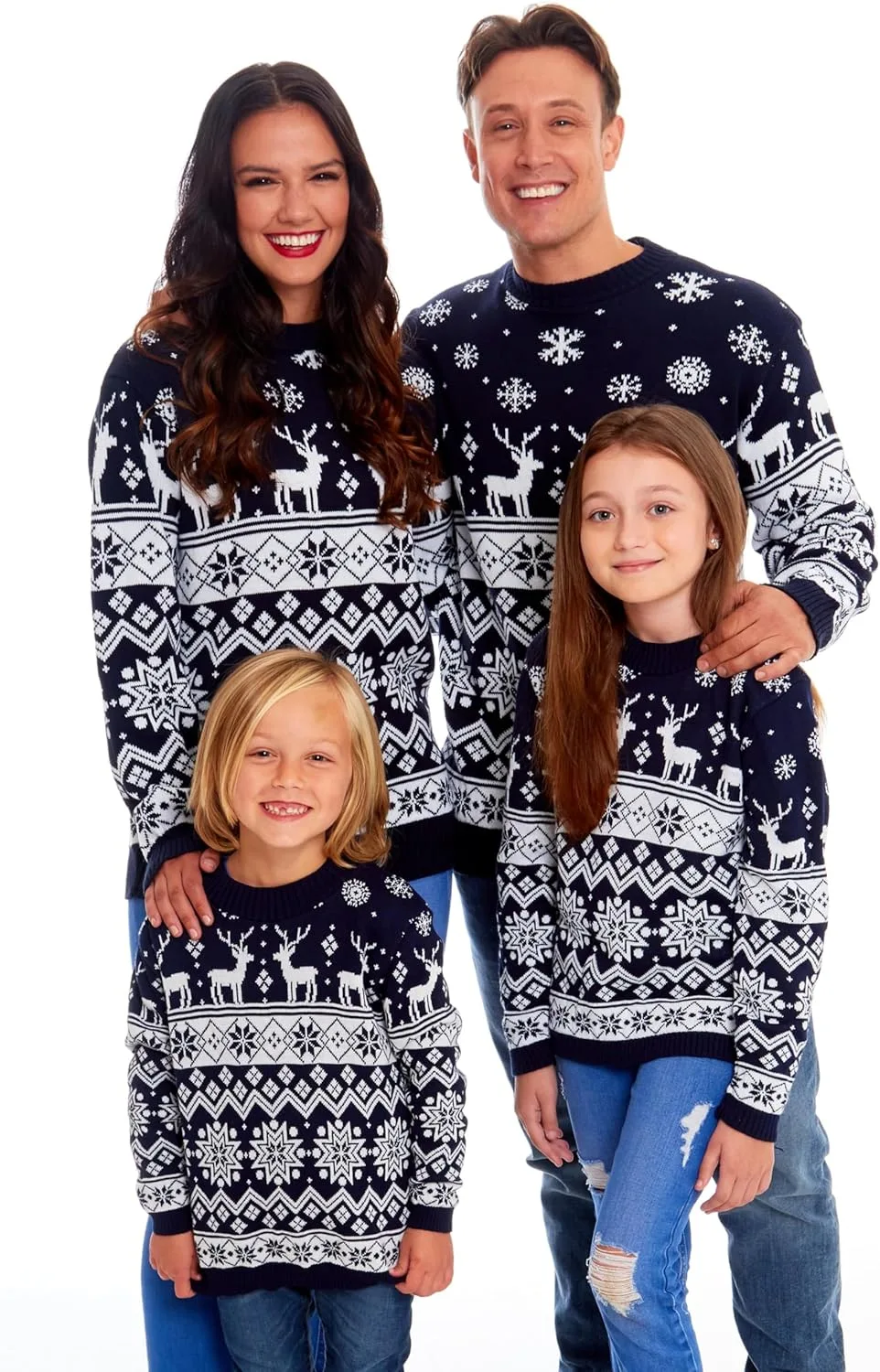 

Свитер для мамы и малыша в подарок на День святого Валентина, розовый с сердечками TRURENDI