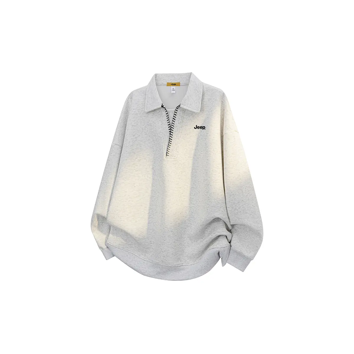 

Свитшот Unisex V-образный вырез Moderate Regular Jeep, светло-heather серый