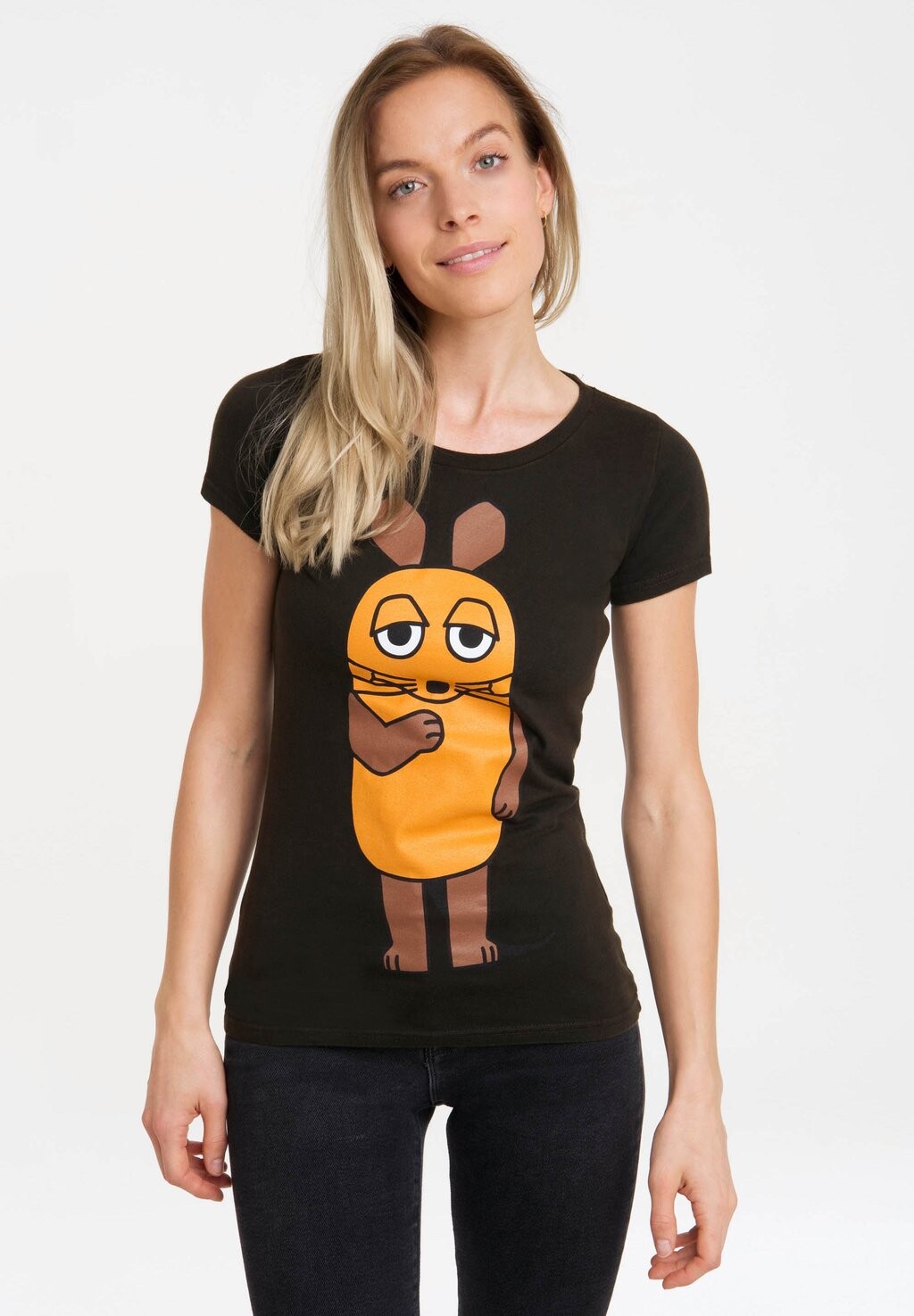

Футболка с принтом DIE MAUS LOGOSHIRT, цвет schwarz braun