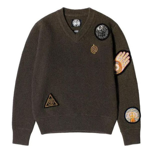 

Свитер x dries van noten patch knit sweater 'sand' Stussy, коричневый