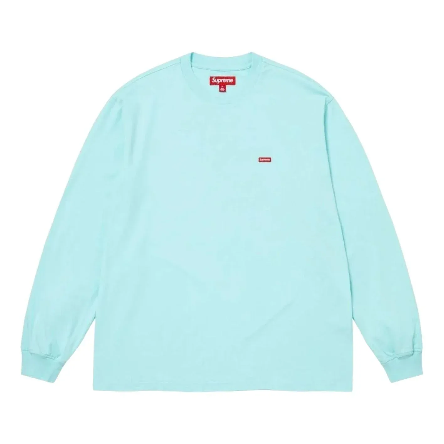 Футболка Supreme SS26 Small Box с длинными рукавами, цвет 'Cyan', синий