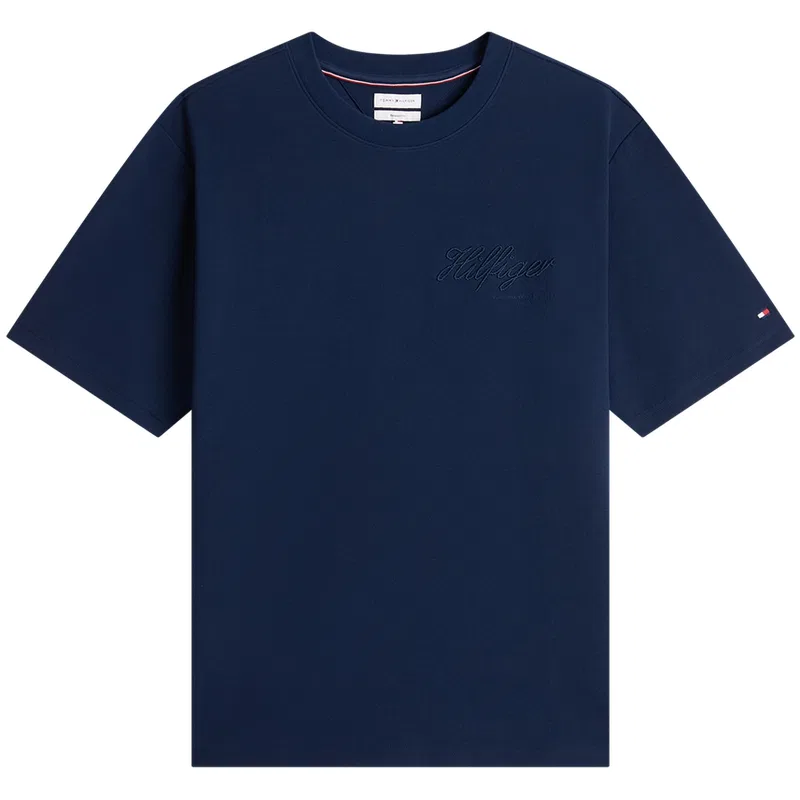 Футболка Tommy Hilfiger с круглым вырезом темно-синяя
