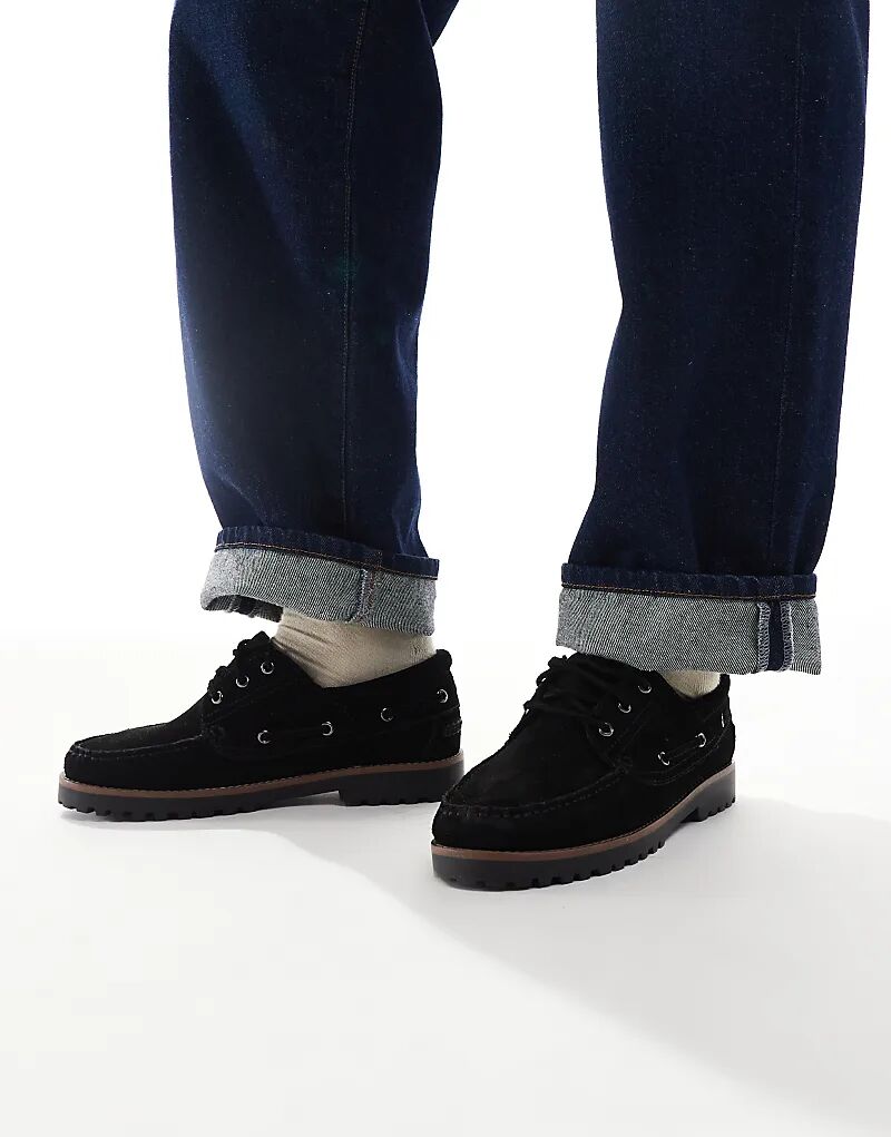 

Замшевые туфли-лодочки Jack & Jones черного цвета