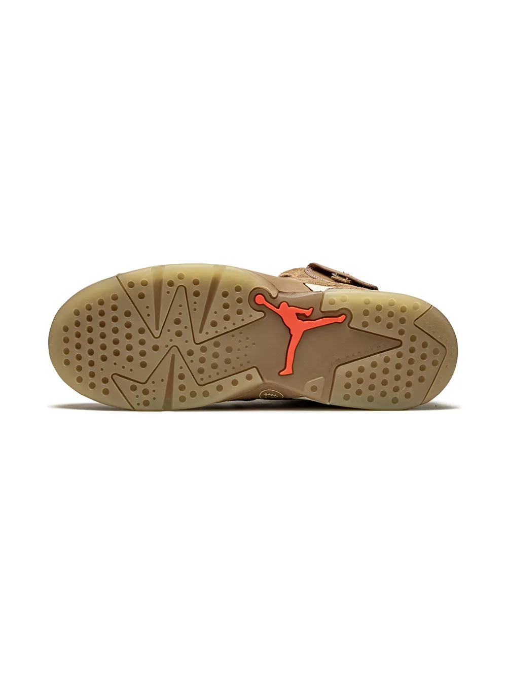 Кроссовки Air Jordan 6 Retro British Khaki из коллаборации с Travis Scott Jordan Kids, коричневый — фото 4