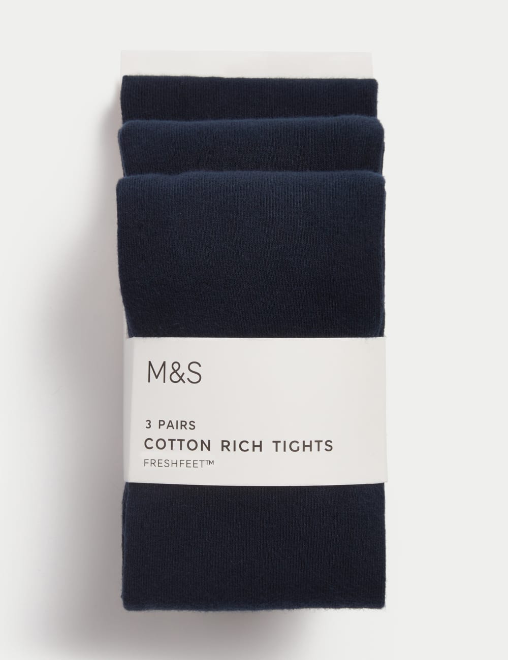 

3 пары хлопковых школьных колготок Marks & Spencer, темно-синий