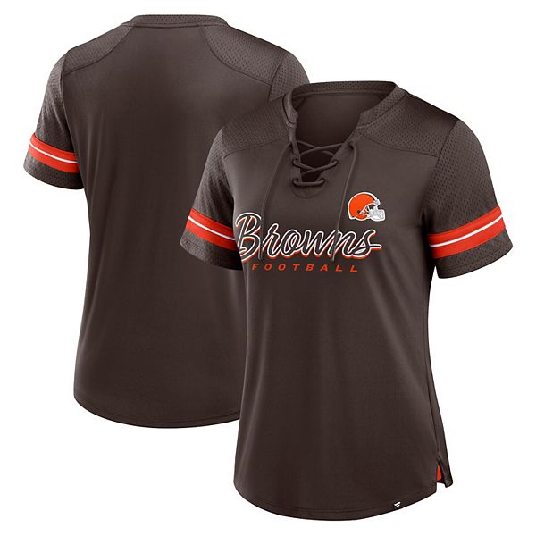 

Женская футболка Cleveland Browns с кружевной вставкой Fanatics, Коричневый, Женская футболка Cleveland Browns с кружевной вставкой Fanatics