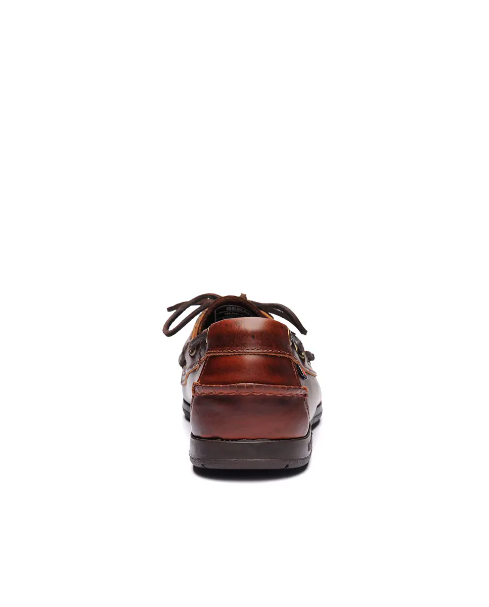 Sebago мужские коричневые кожаные топсайдеры, коричневый — фото 3