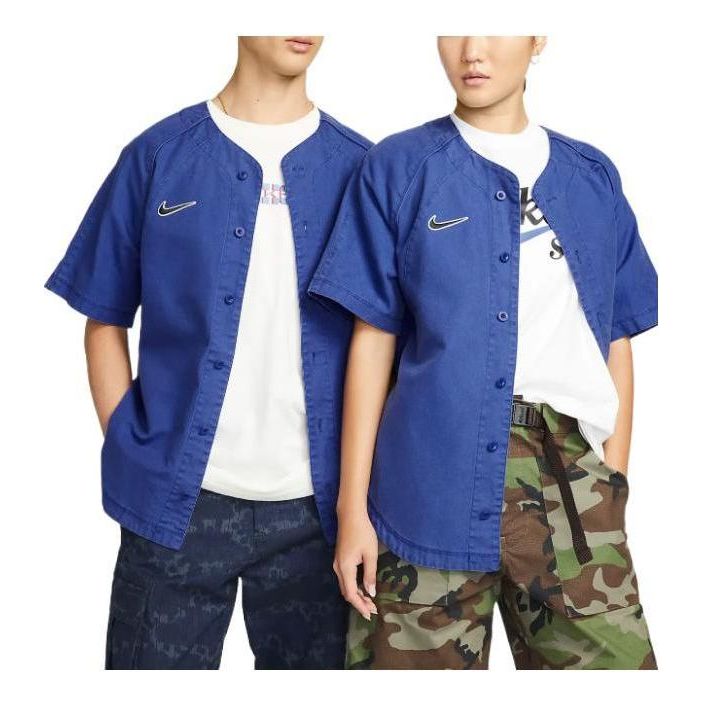 

Футболка Nike SB Skateboard с коротким рукавом, однотонная, с вышитым логотипом, унисекс, синяя