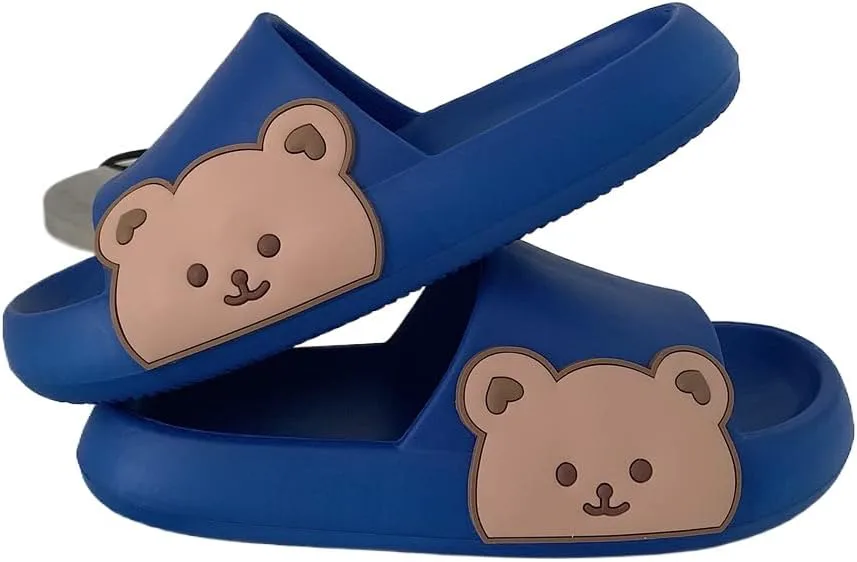 

Кавайные тапочки-медвежата, милые тапочки для женщин и девушек-подростков, домашние облачные шлепанцы, тапочки для ванной, мужская одежда IrLocy, синий