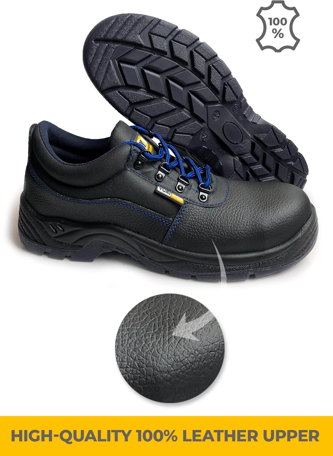 Рабочие ботинки YURINOX Half-Boots Unionshoes с композитным защитным носком для мужчин - легкие и прочные - подошва устойчива к скольжению, маслам и химическим веществам - идеально подходят для работы на складе и на стройке, черный — фото 2