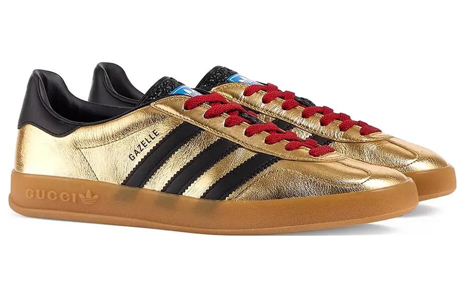 Кроссовки женские Gucci Gazelle, золотой — фото 3